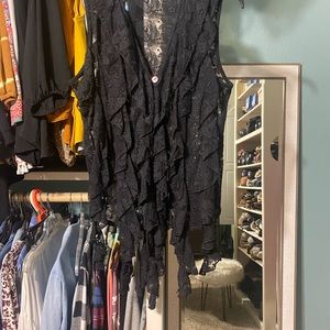 Black lace vest